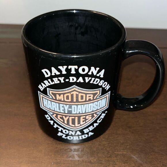 3-Black Harley-Davidson Motorcycle Daytona Beach Florida Sturgis Coffee Mug Cup - Picture 2 of 8
